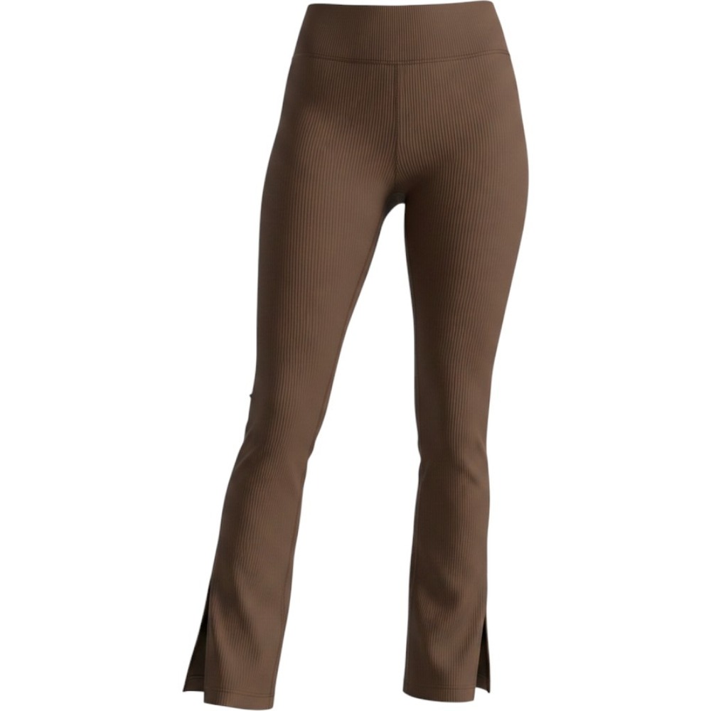 Old Navy Powersoft Go-Dry Ribbed Flare Leggings Brown Side Slit XL Womens